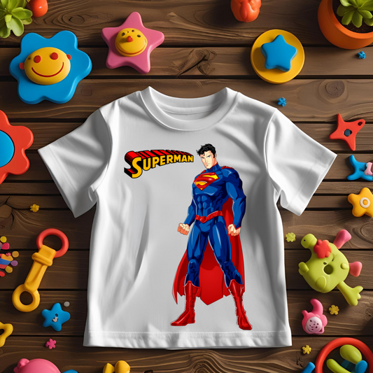 SUPER MAN STANDING Boy's Crew Neck T-Shirt