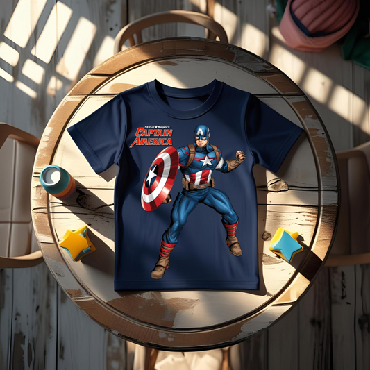 CAPTAIN AMERICA FIGHTING POSE Boy's Crew Neck T-Shirt