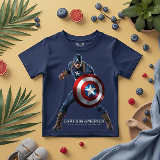 CAPTAIN AMERICA FIGHTING POSE 2 Boy's Crew Neck T-Shirt