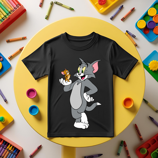 STANDING TOM & JERRY Boy's Crew Neck T-Shirt